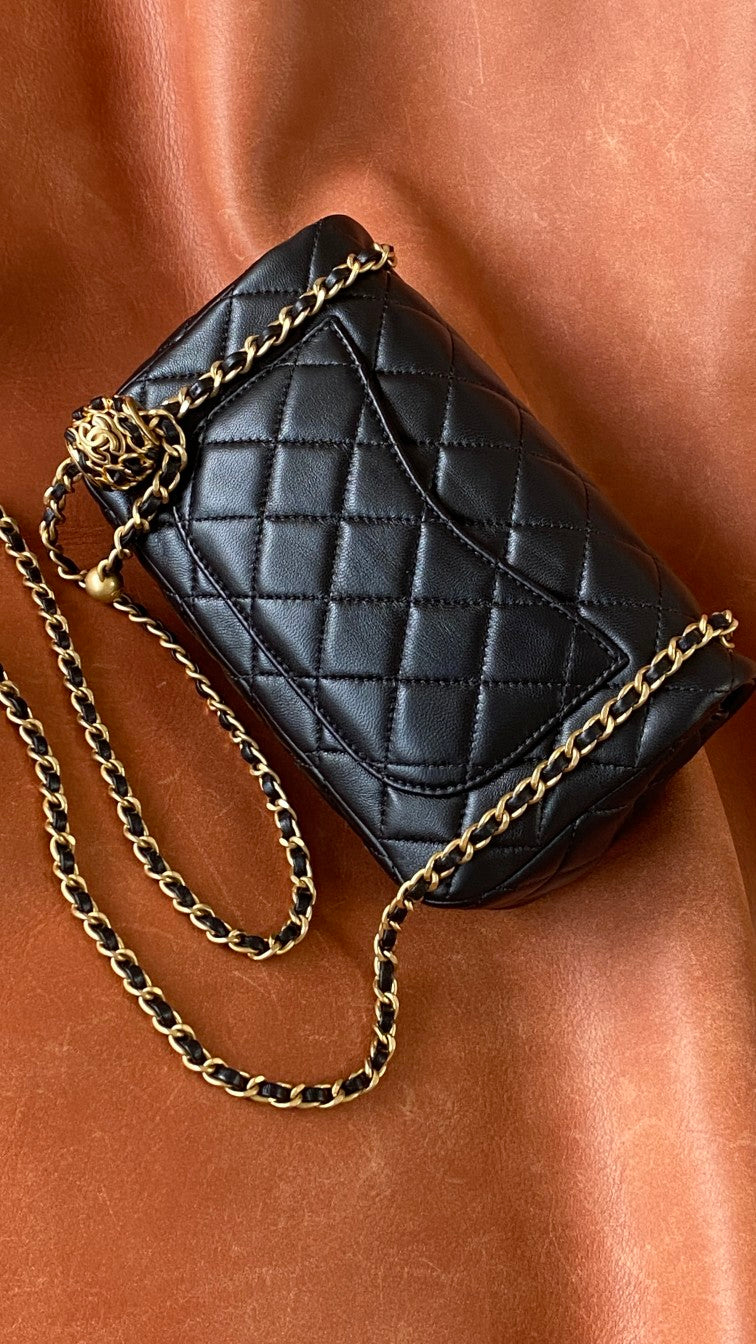 CHLMini Flap Bag Black For Women, Women’s Bags 7.9in/20cm