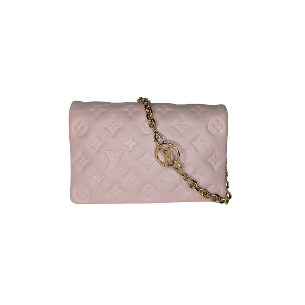 Louis Vuitton Pink Monogram Embossed Lambskin Coussin Pochette