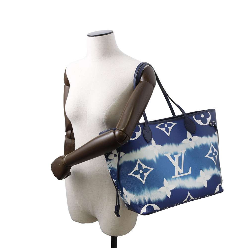 LOUIS VUITTON Neverfull Blue M45128 Monogram・Canvas LV Escale Size MM