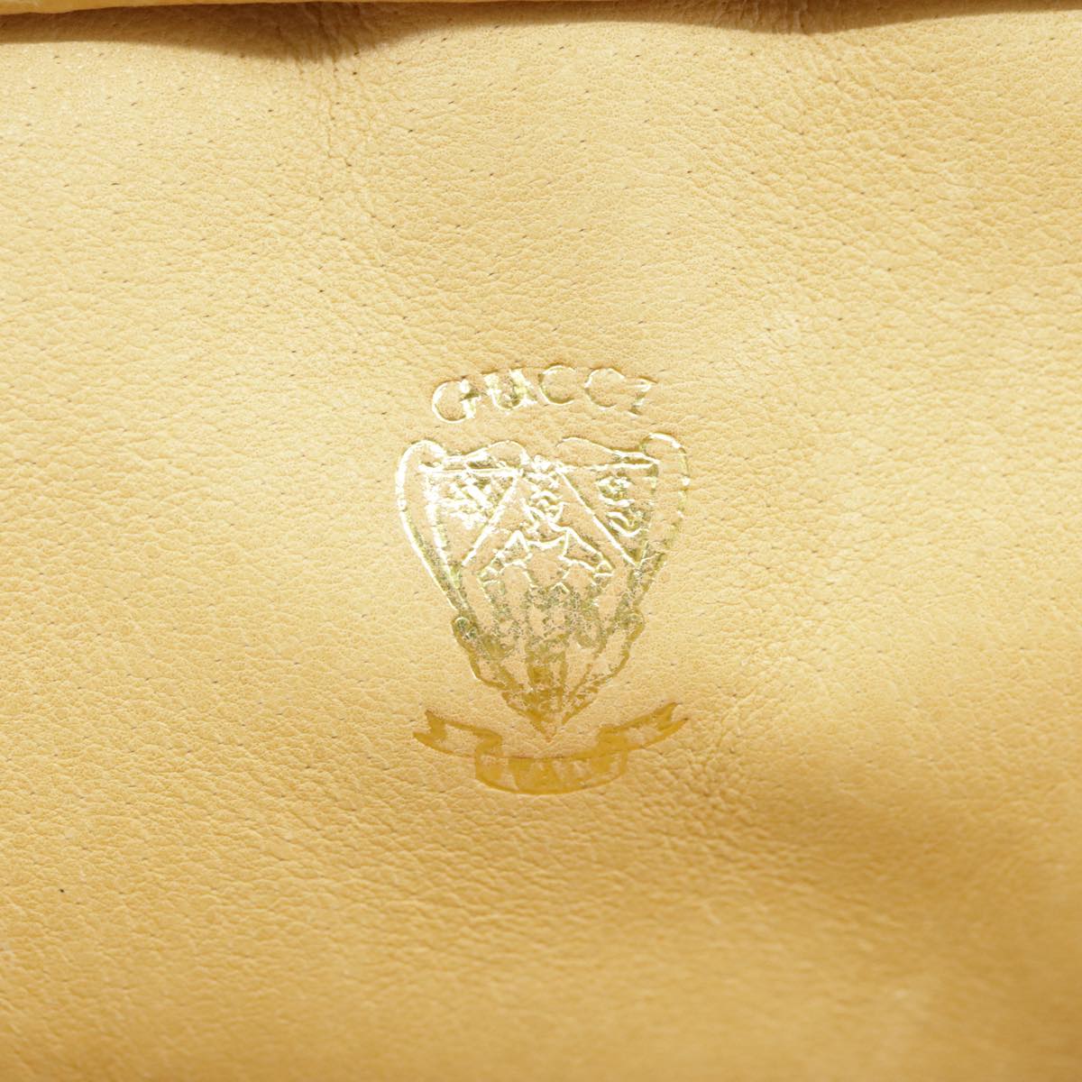 GUCCI Shoulder Bag Suede Leather Brown Gold 98075