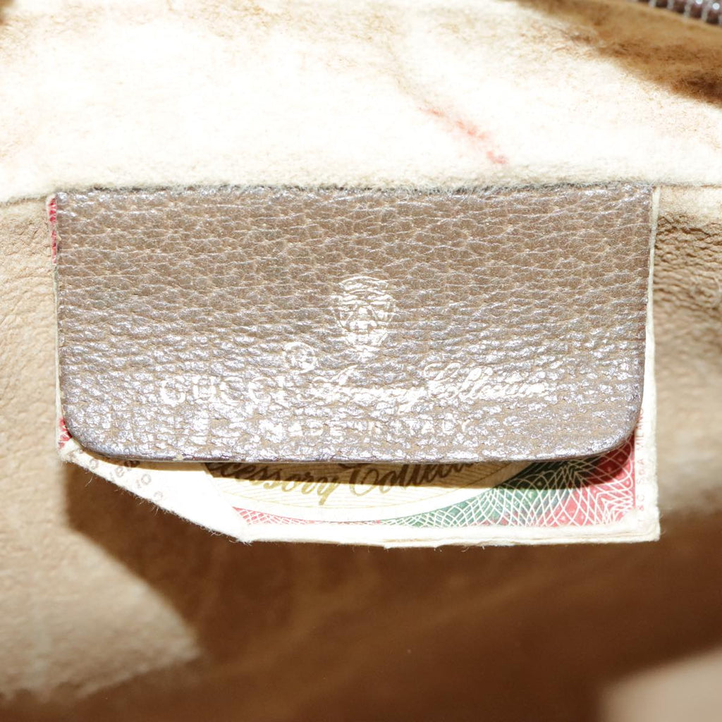 GUCCI GG Supreme Web Sherry Line Shoulder Bag PVC Beige 98 02 004 98076