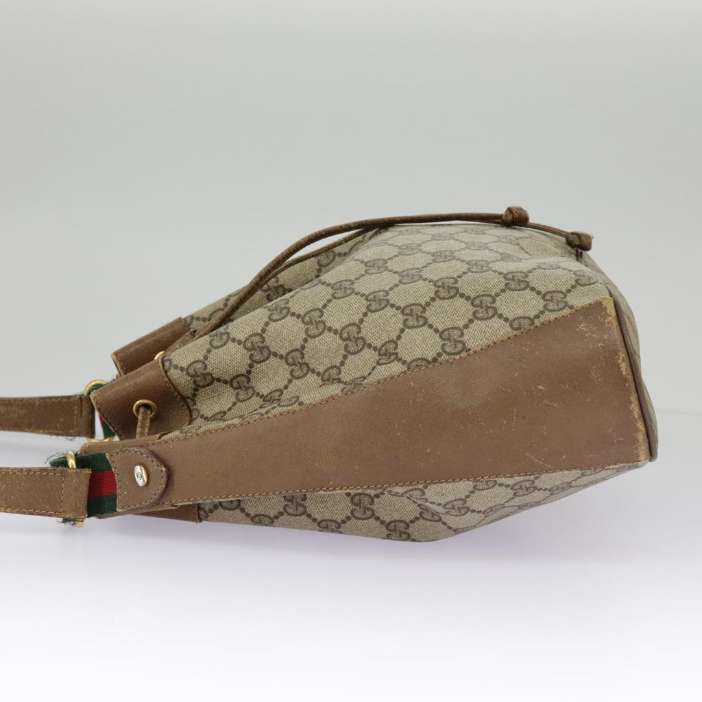 GUCCI GG Supreme Web Sherry Line Shoulder Bag PVC Beige 41 02 034 98088