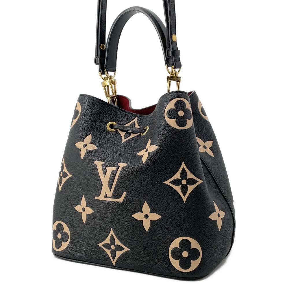 LOUIS VUITTON Neonoe Noir/Beige M45497 Bicolor Monogram Empreinte Leather Size MM
