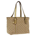 GUCCI GG Canvas Sherry Line Tote Bag Beige Gold pink 137396 98092