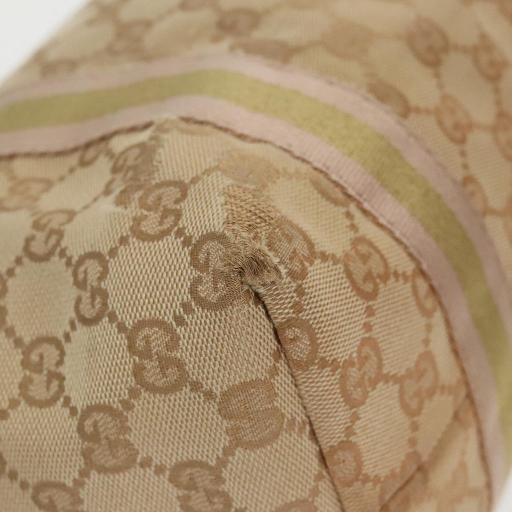 GUCCI GG Canvas Sherry Line Tote Bag Beige Gold pink 137396 98092