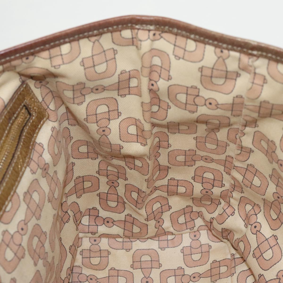GUCCI GG Canvas Sherry Line Tote Bag Beige Gold pink 137396 98092