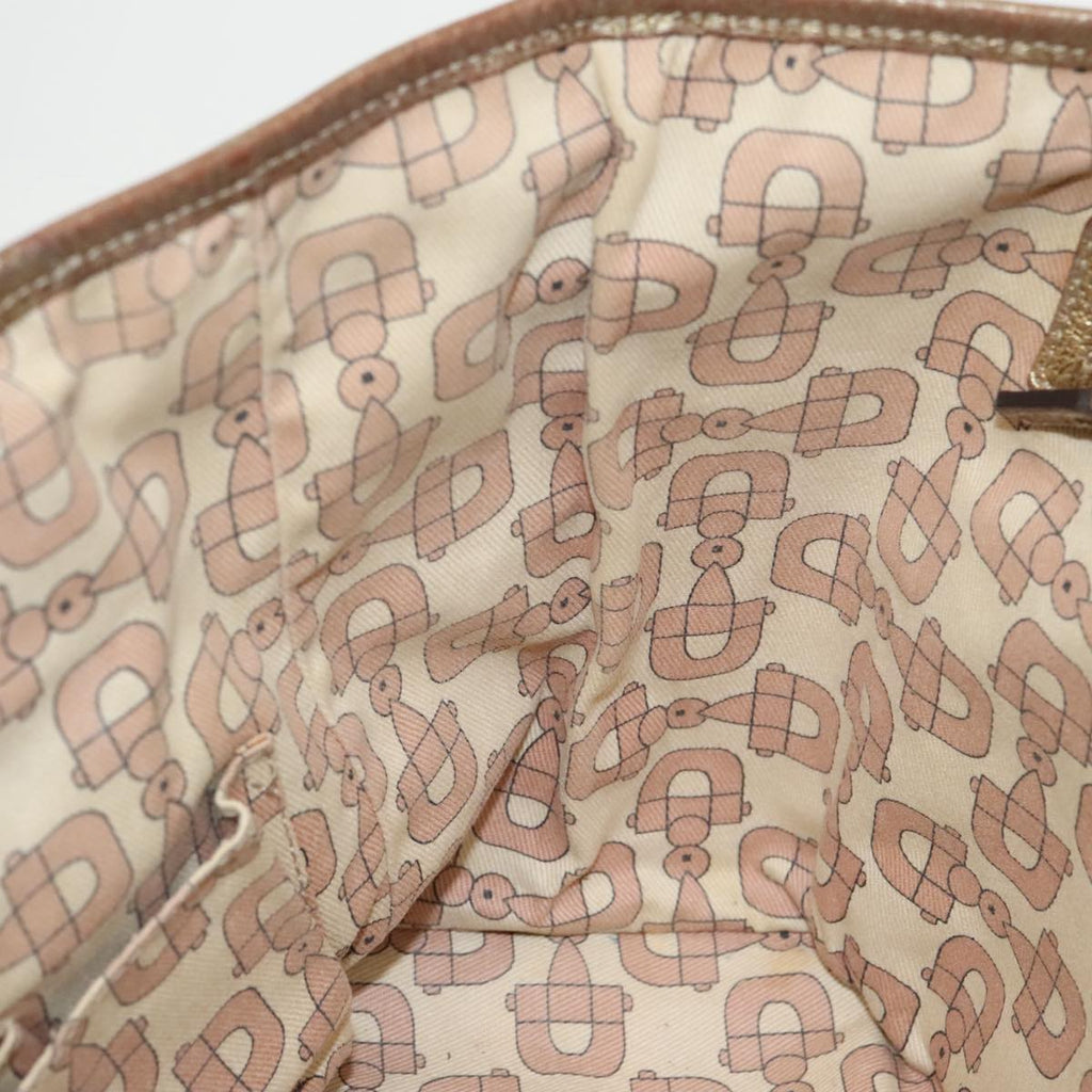 GUCCI GG Canvas Sherry Line Tote Bag Beige Gold pink 137396 98092