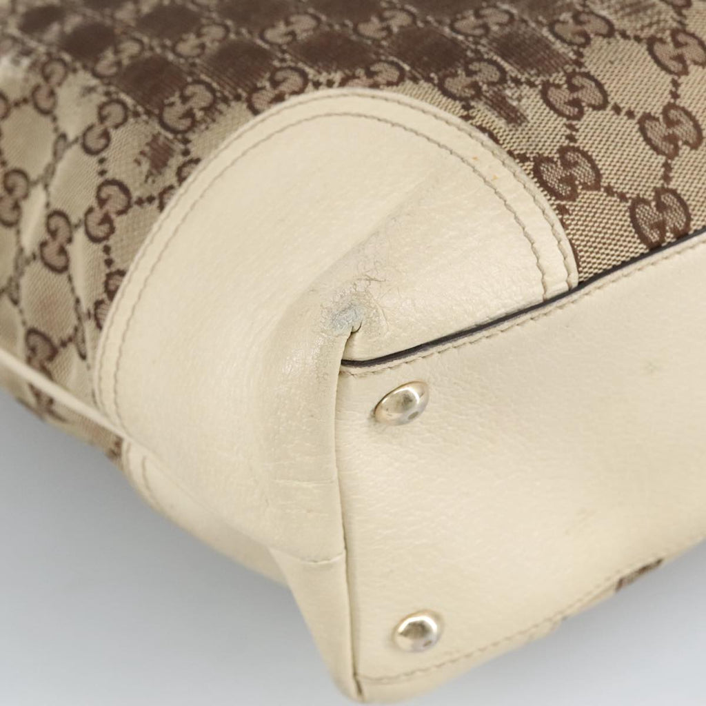 GUCCI GG Canvas Web Sherry Line Tote Bag Beige Gold Red 181779 98094