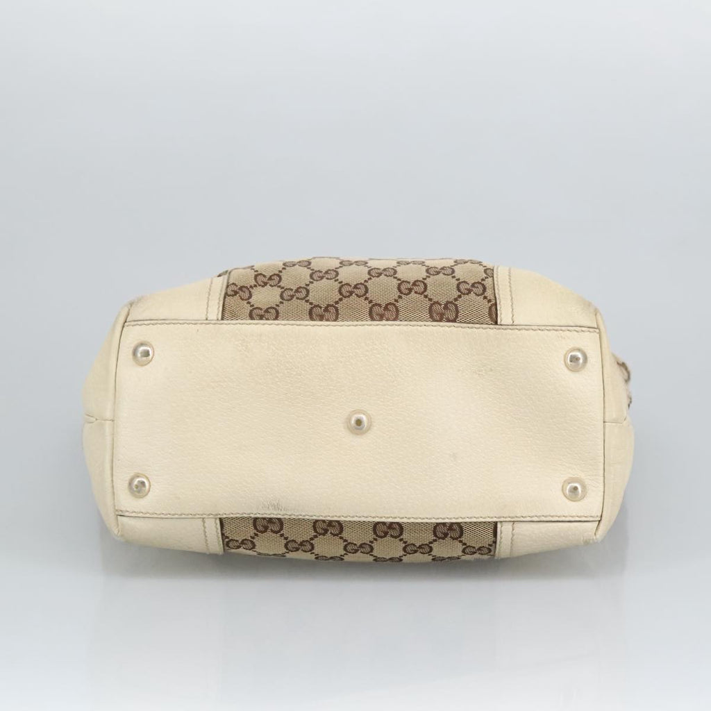 GUCCI GG Canvas Web Sherry Line Tote Bag Beige Gold Red 181779 98094