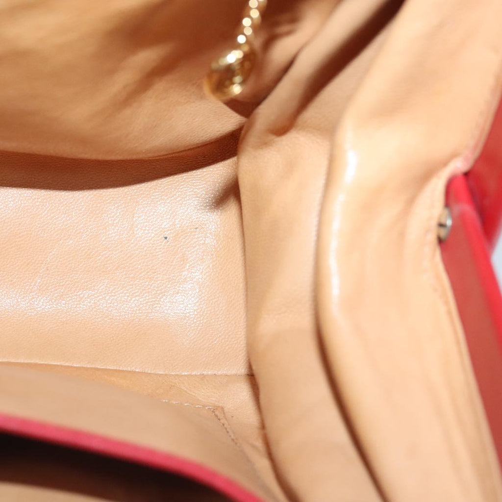 GUCCI Shoulder Bag Leather Red Gold 98126