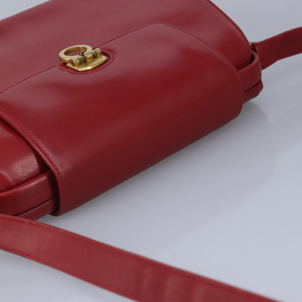 GUCCI Shoulder Bag Leather Red Gold 98126