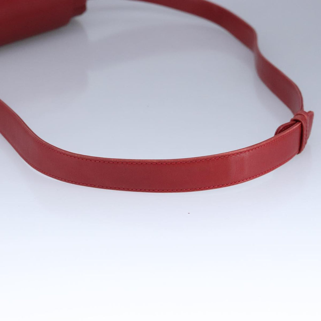 GUCCI Shoulder Bag Leather Red Gold 98126