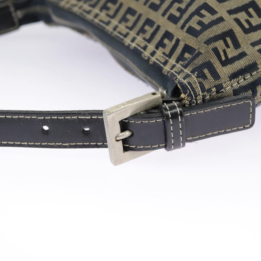FENDI Zucchino Canvas Accessory Pouch Navy Silver 98136