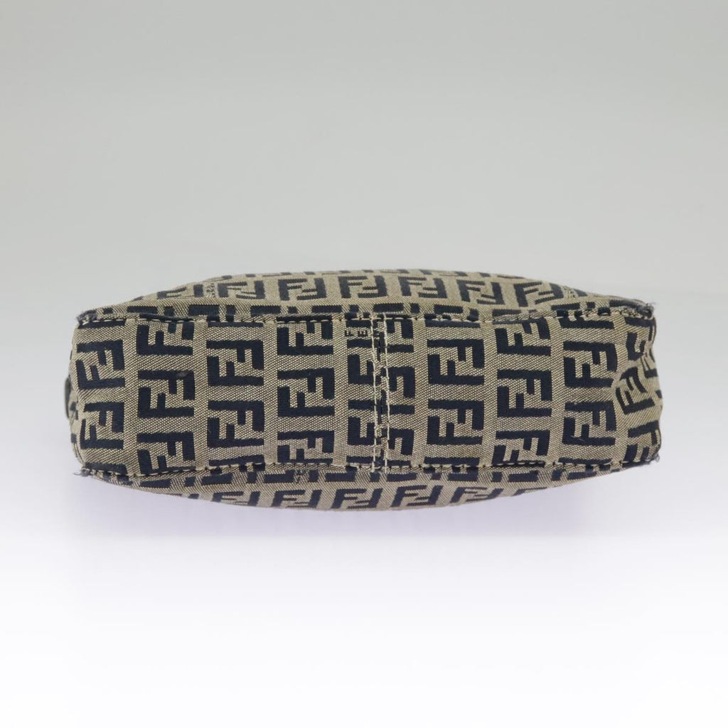 FENDI Zucchino Canvas Accessory Pouch Navy Silver 98136