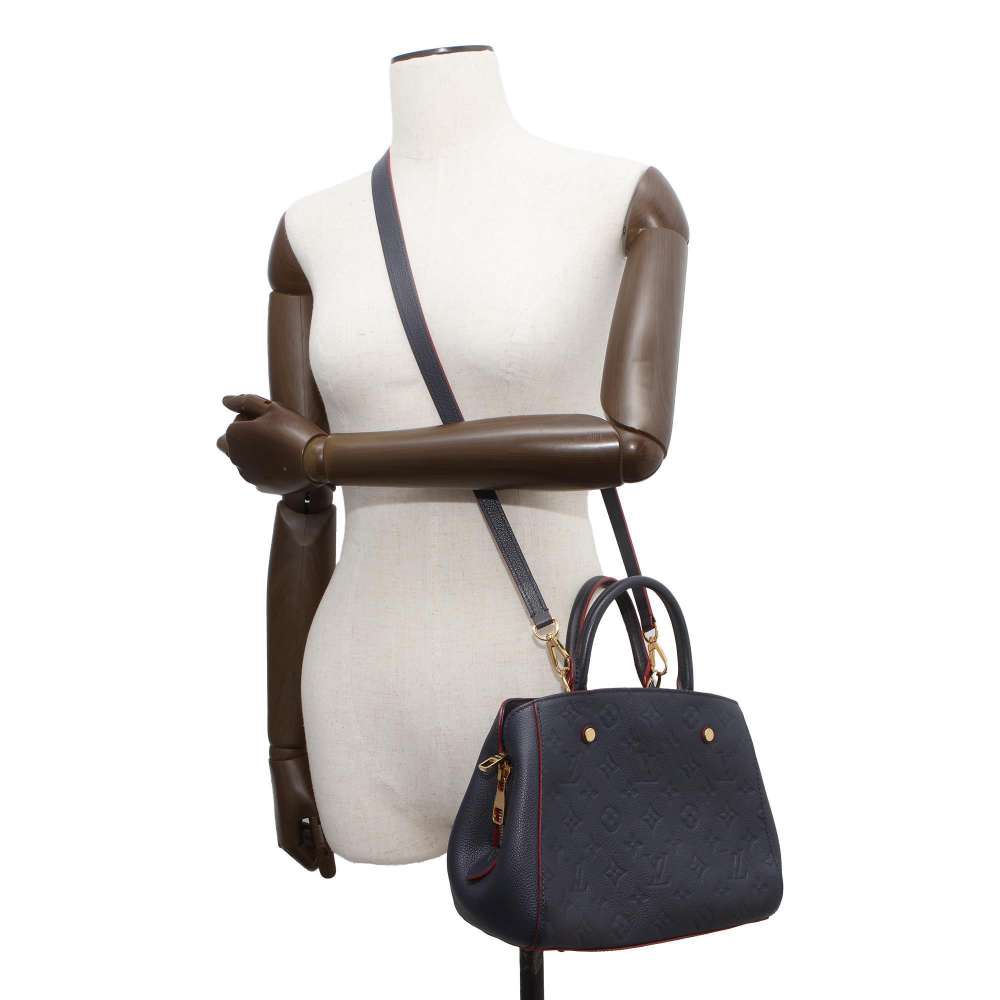 LOUIS VUITTON Montaigne Marine Rouge M42747 Monogram Empreinte Leather Size BB