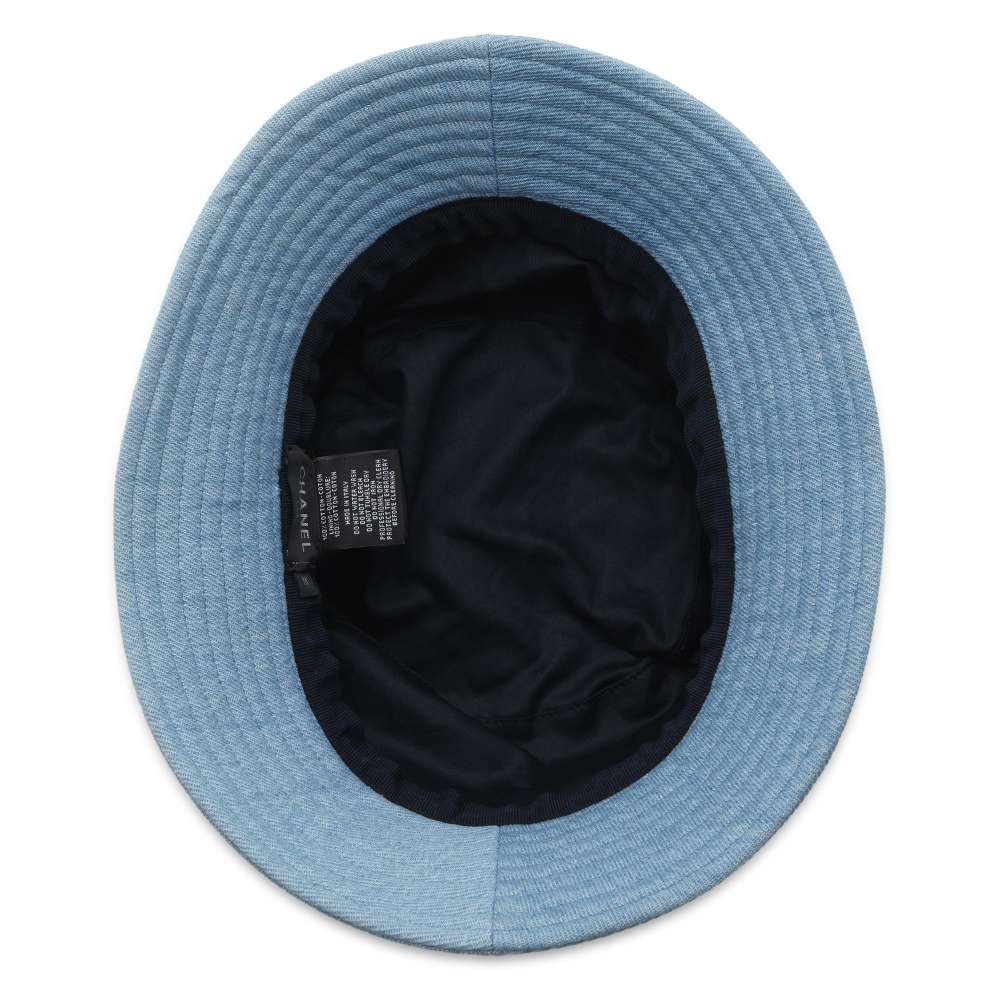 CHANEL Denim logo hat Size M Light BlueAA8088 Cotton100%