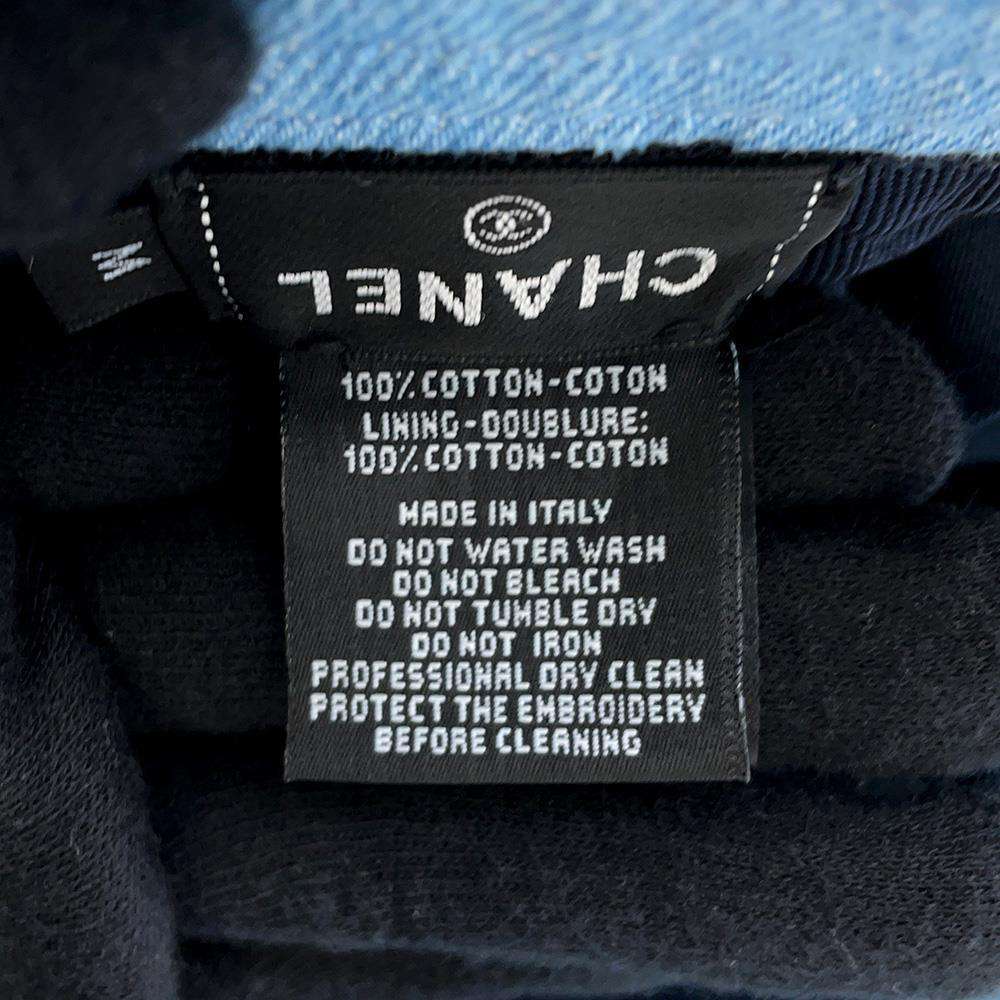 CHANEL Denim logo hat Size M Light BlueAA8088 Cotton100%