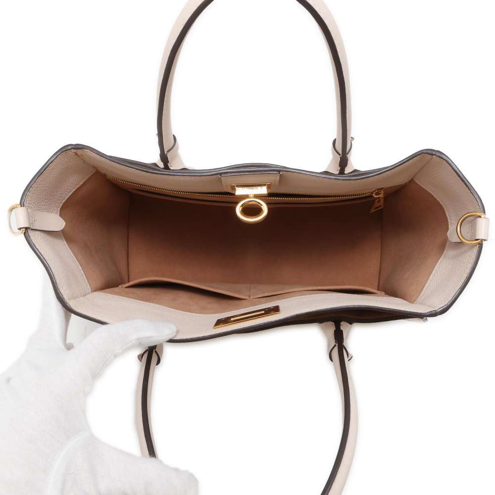 LOUIS VUITTON On My Side Beige M55802 Monogram Mahina Calf Leather Size MM