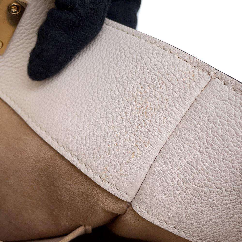 LOUIS VUITTON On My Side Beige M55802 Monogram Mahina Calf Leather Size MM