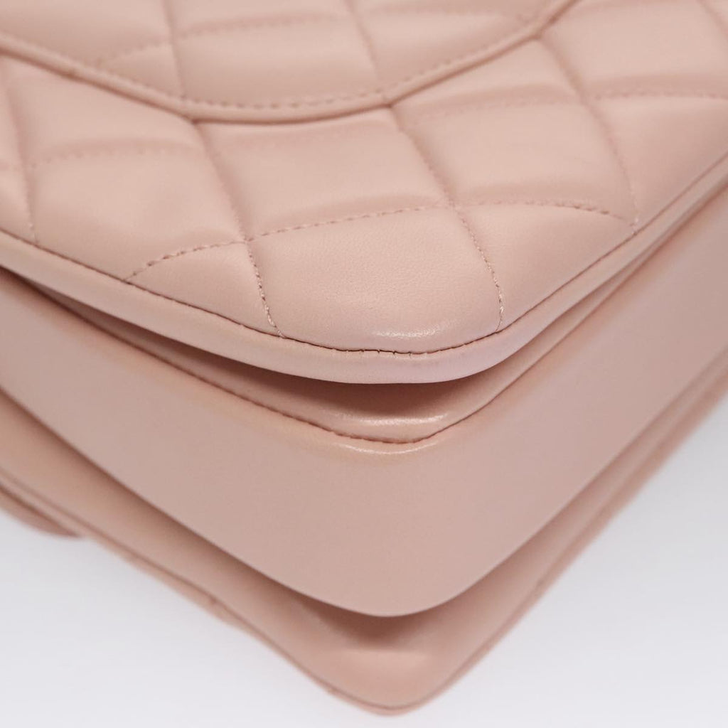 CHANEL Hand Bag Lamb Skin 2way Pink Gold 92236 CC 98152SA