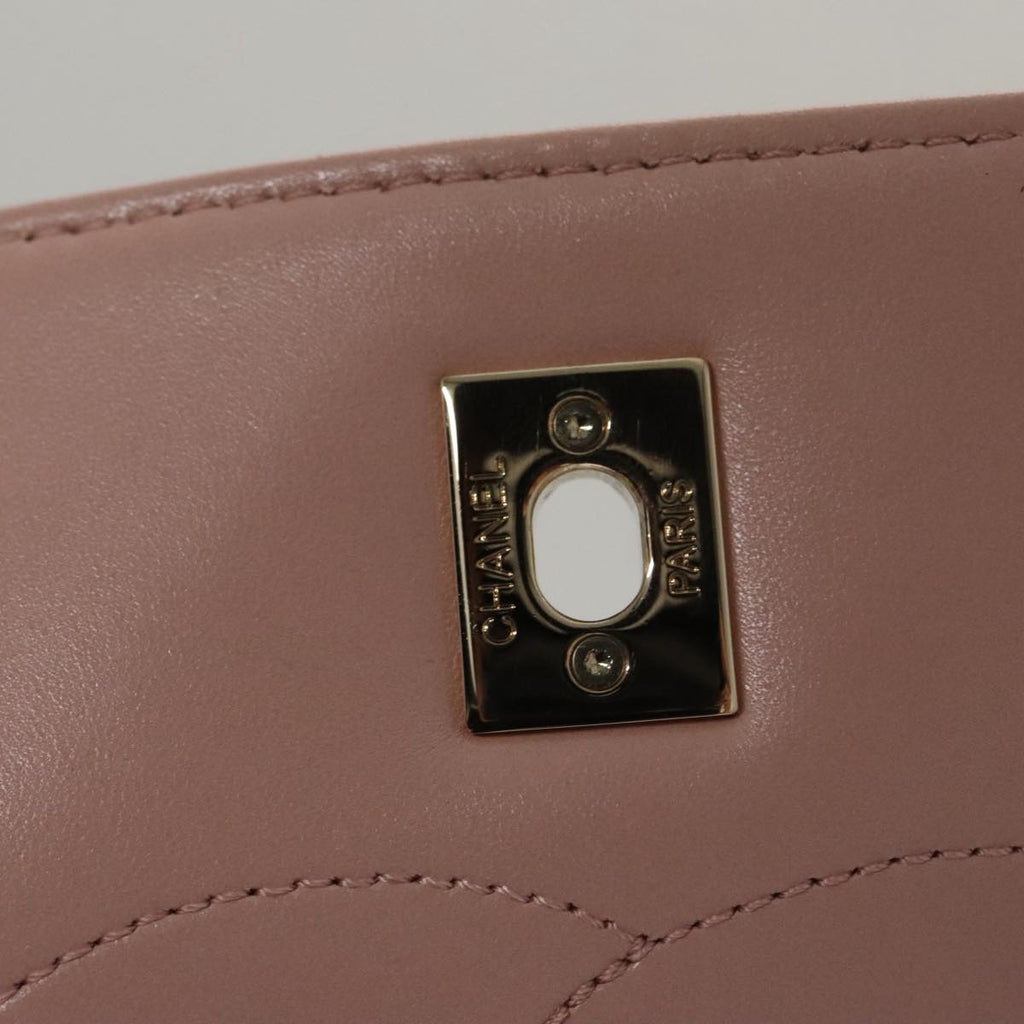 CHANEL Hand Bag Lamb Skin 2way Pink Gold 92236 CC 98152SA
