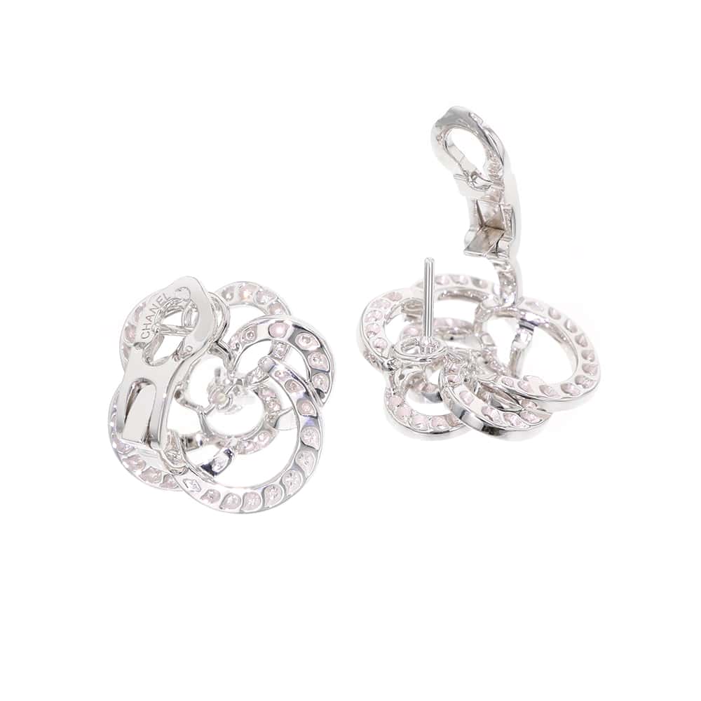 CHANEL Camellia Collection EarringsJ2672 18K White Gold