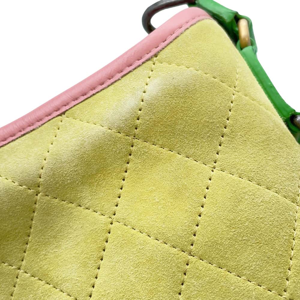 CHANEL Gabriel ChainShoulder Bag Yellow/Green/PinkA91810 Suede leather
