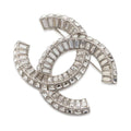 CHANEL CC Logo RhinestoneBrooch SilverA63085 Metal