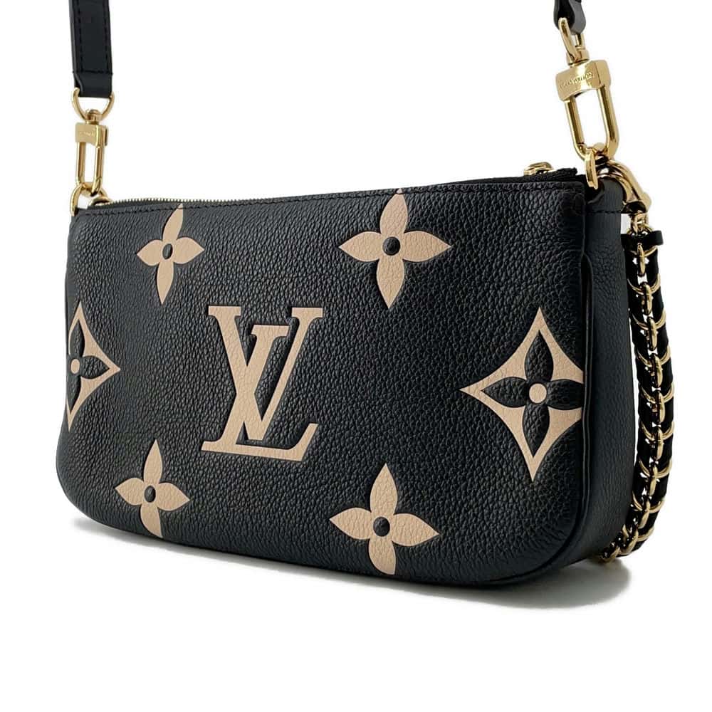 LOUIS VUITTON Multi Pochette Accessoires Noir/Beige M45777 Monogram Empreinte Leather