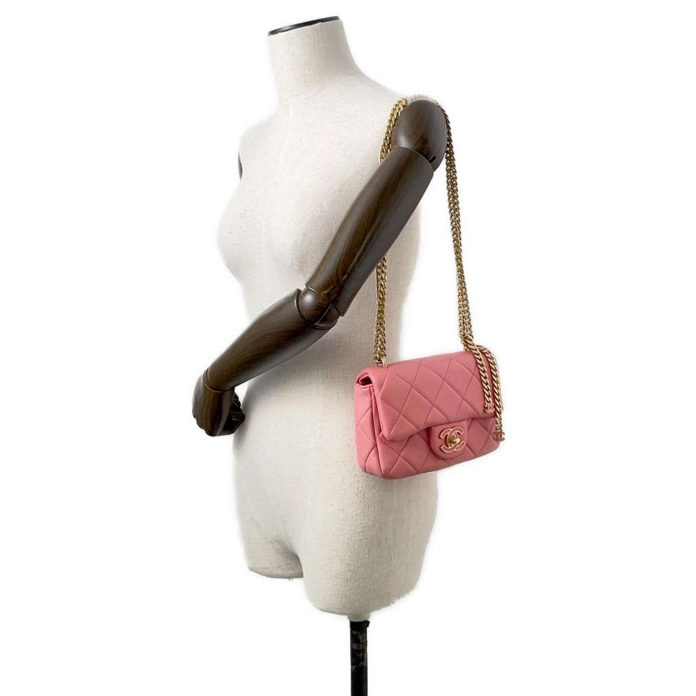 CHANEL Matelasse ChainShoulder Bag PinkAS3114 Lambskin