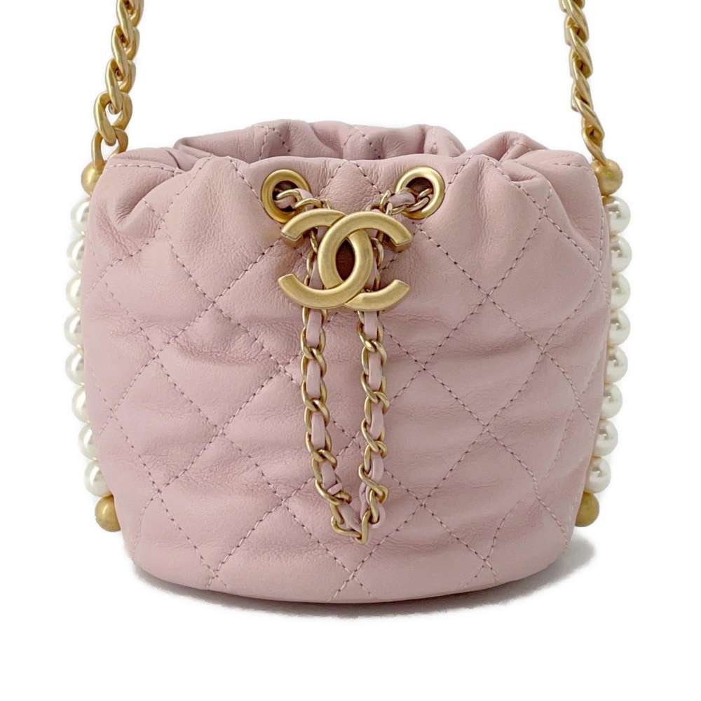 CHANEL Pearl ChainShoulder Bag PinkAS2529 Leather