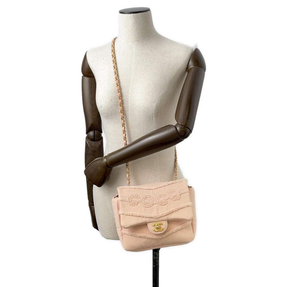 CHANEL COCO Flap ChainShoulder Bag PinkAS1595 Denim