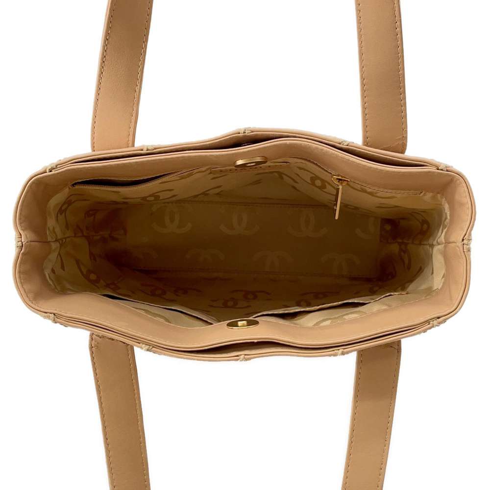 CHANEL Matelasse Wild Stitch Handbag BeigeA18126 Leather