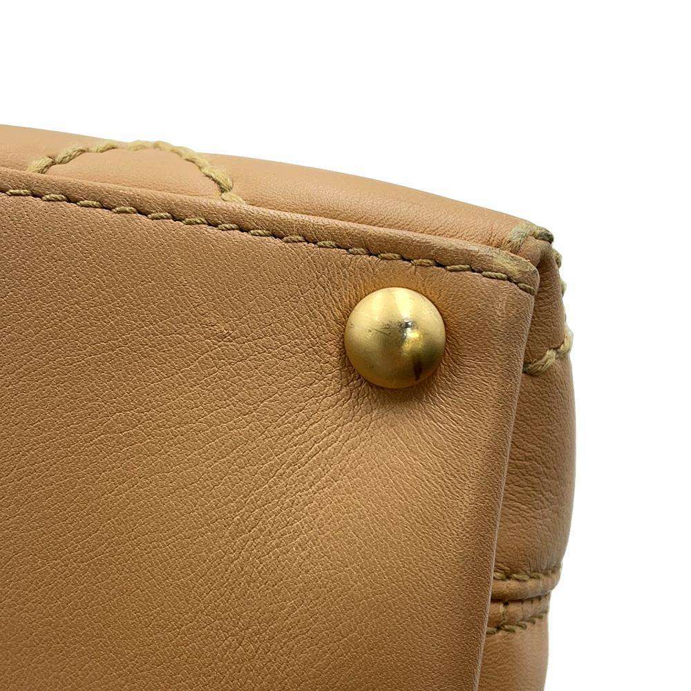 CHANEL Matelasse Wild Stitch Handbag BeigeA18126 Leather