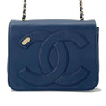 CHANEL CC Logo ChainShoulder Bag NavyAS0321 Leather