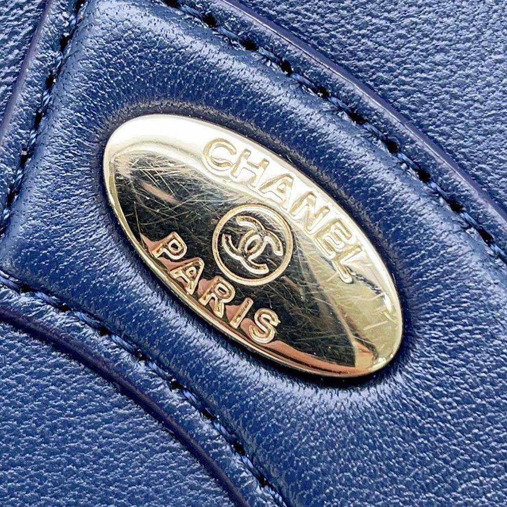 CHANEL CC Logo ChainShoulder Bag NavyAS0321 Leather