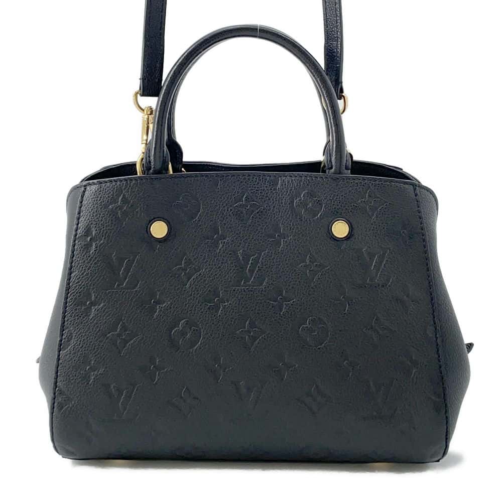 LOUIS VUITTON Montaigne Noir M41053 Monogram Empreinte Leather Size BB