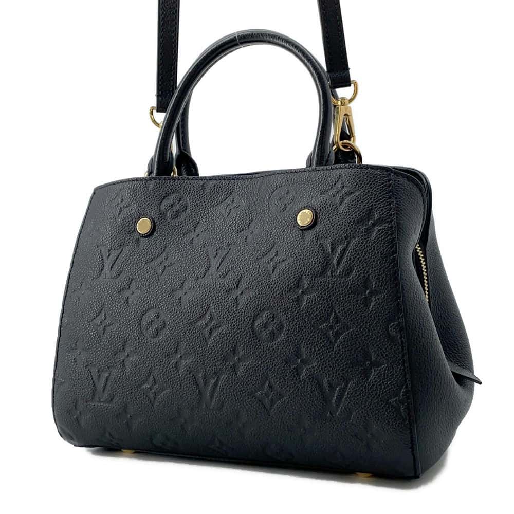 LOUIS VUITTON Montaigne Noir M41053 Monogram Empreinte Leather Size BB