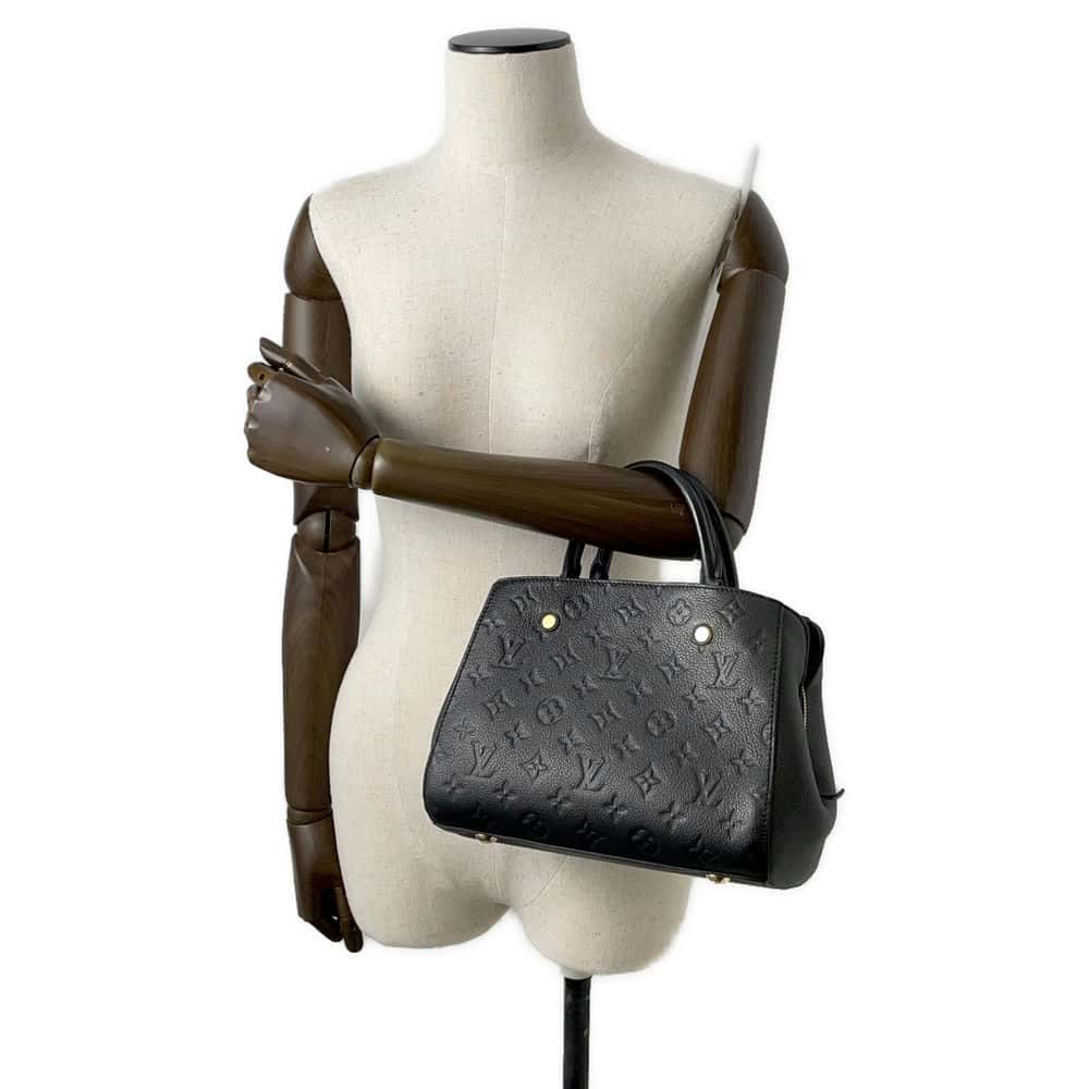 LOUIS VUITTON Montaigne Noir M41053 Monogram Empreinte Leather Size BB