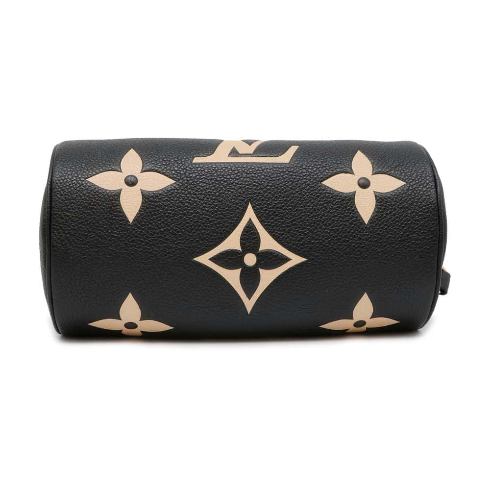 LOUIS VUITTON Papillon Noir/ Beige M45980 Monogram Empreinte Leather Size BB