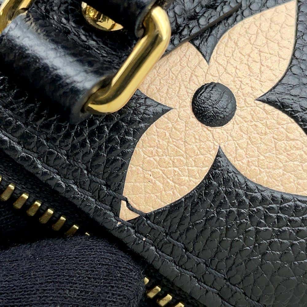 LOUIS VUITTON Papillon Noir/ Beige M45980 Monogram Empreinte Leather Size BB