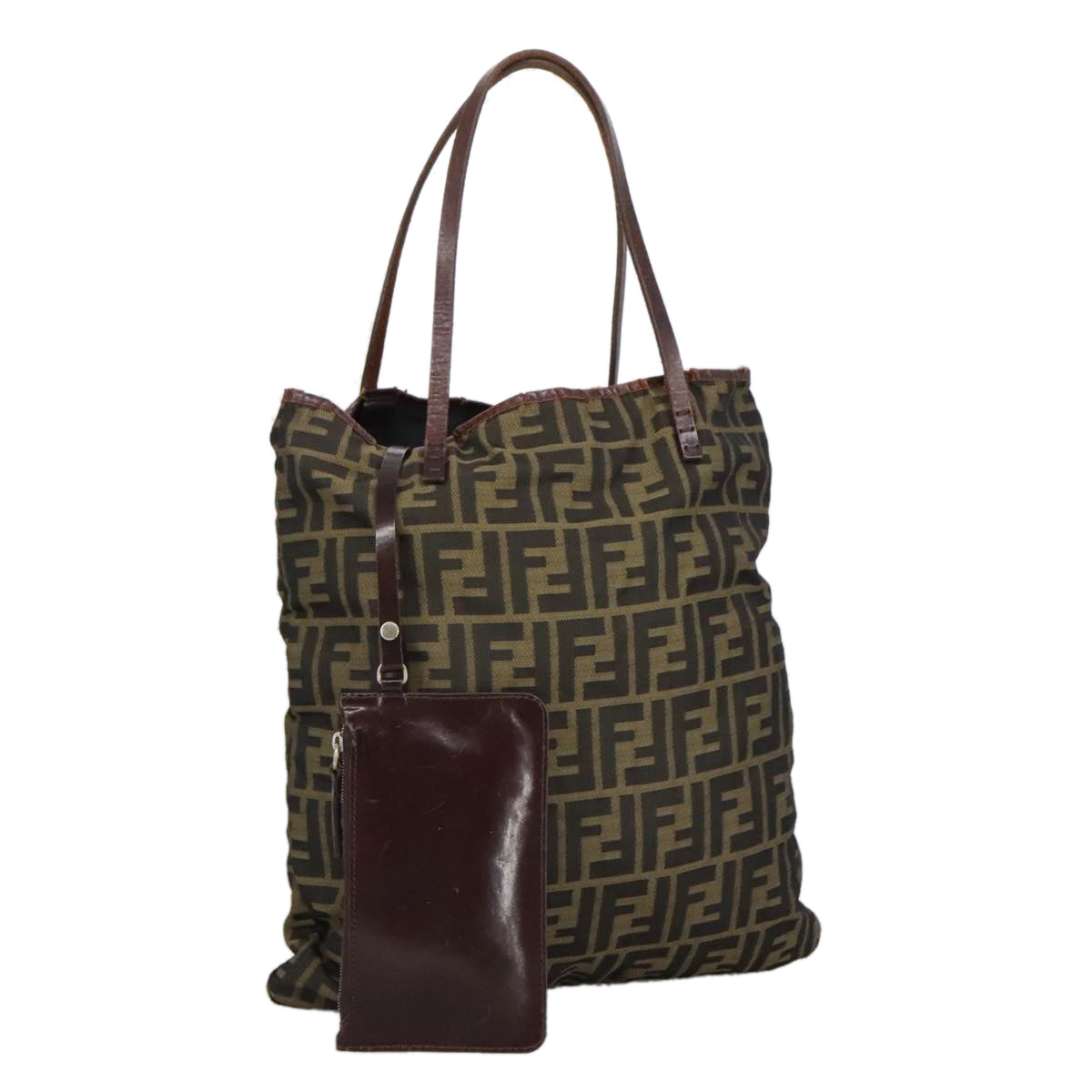 FENDI Zucca Canvas Tote Bag Brown Black 98219
