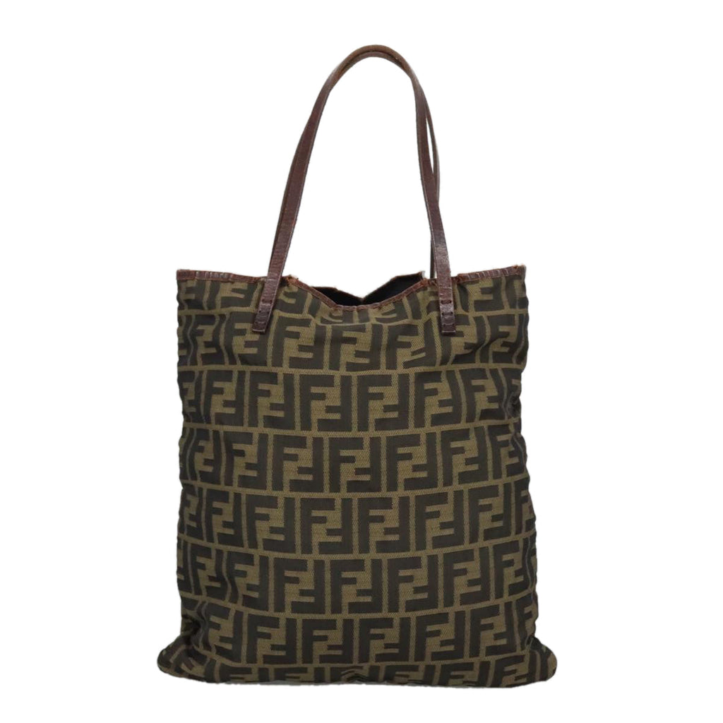 FENDI Zucca Canvas Tote Bag Brown Black 98219