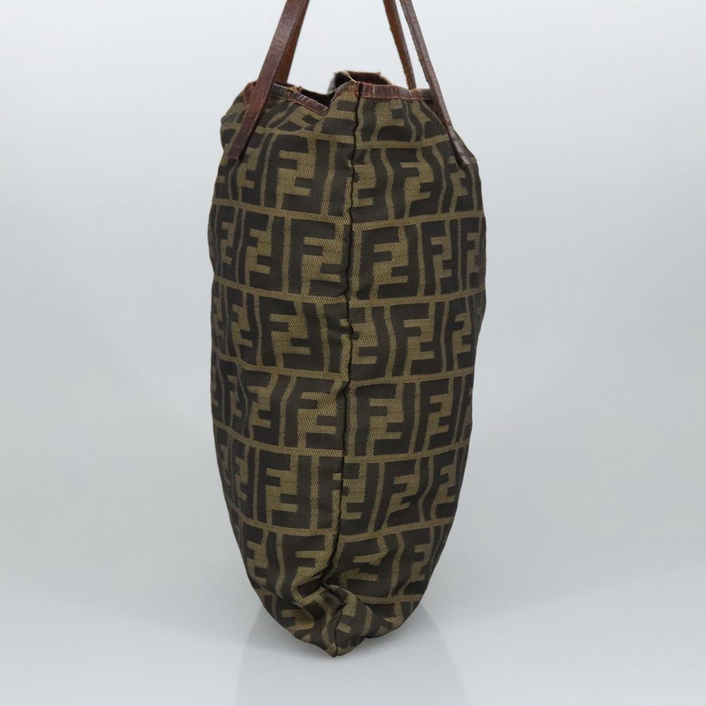 FENDI Zucca Canvas Tote Bag Brown Black 98219
