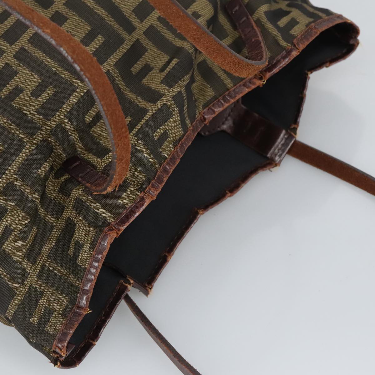 FENDI Zucca Canvas Tote Bag Brown Black 98219