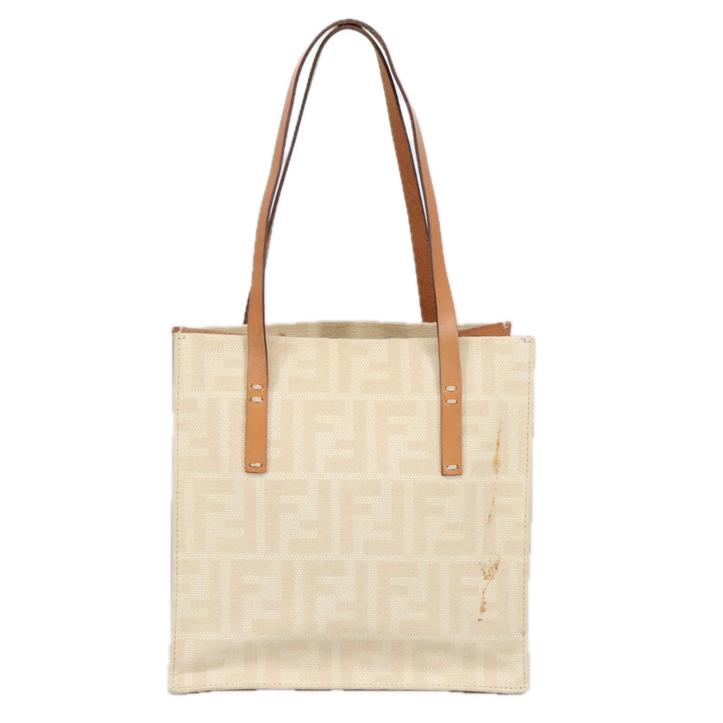 FENDI Zucca Canvas Tote Bag White 98220