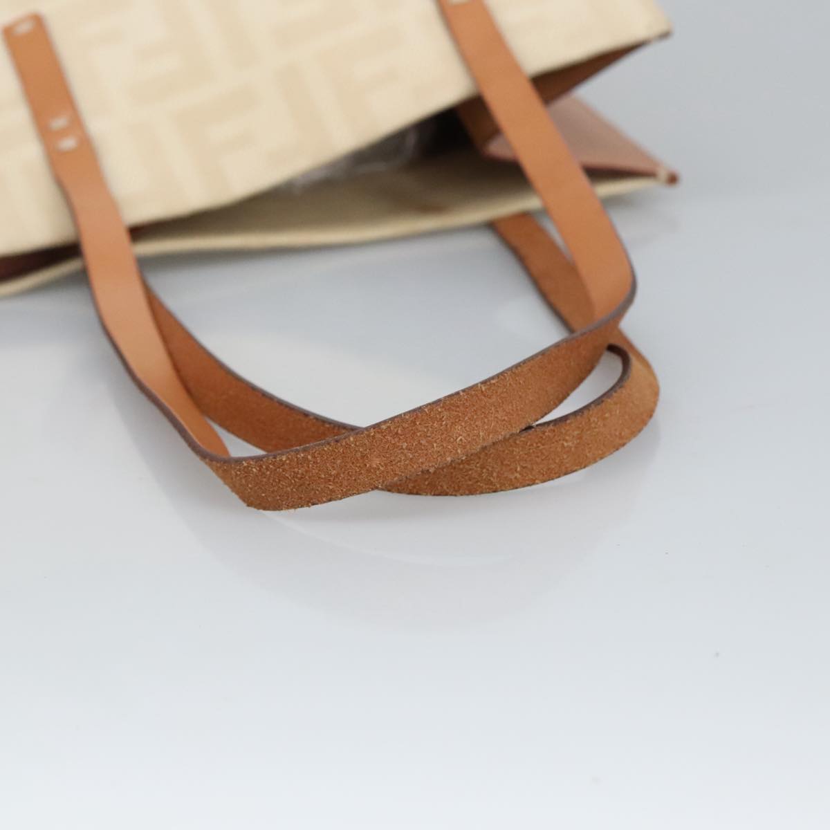 FENDI Zucca Canvas Tote Bag White 98220