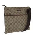 GUCCI GG Supreme Shoulder Bag PVC Beige Silver 141626 98221