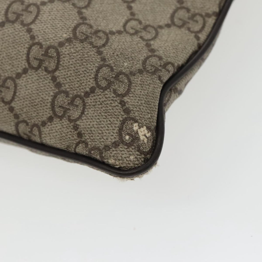 GUCCI GG Supreme Shoulder Bag PVC Beige Silver 141626 98221