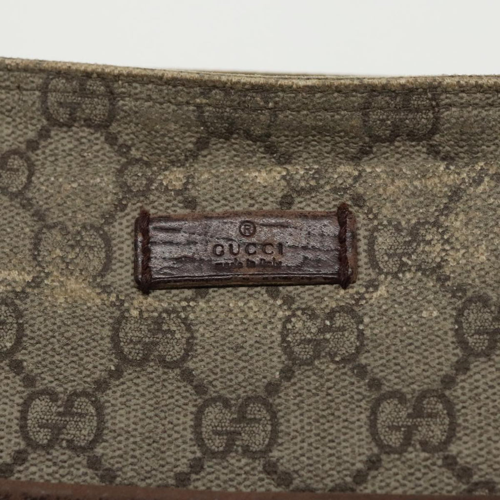 GUCCI GG Supreme Shoulder Bag PVC Beige Silver 141626 98221